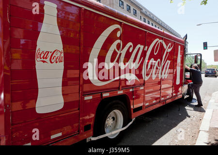 Camion de livraison Coca-Cola - USA Banque D'Images