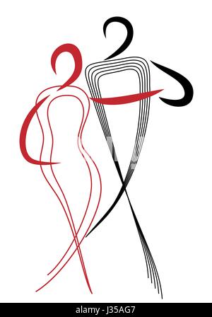 Dessin vectoriel couple dancing danse classique Illustration de Vecteur