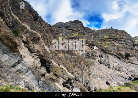 Kvabebi Vanis monastère de la grotte, complexe de sculpté dans la roche . La Géorgie Banque D'Images