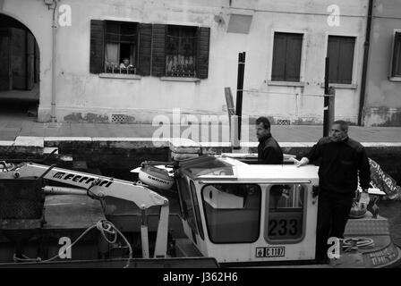 Bin hommes, Venise Banque D'Images