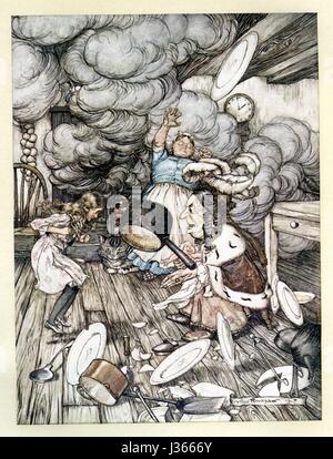 Illustration par Arthur Rackham Alice's Adventures in Wonderland de Lewis Carroll, London, William Heinemann, 1907. Banque D'Images