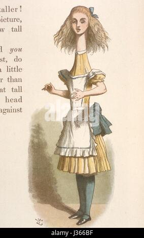 Illustration par Sir John Tenniel, aquarelle de Gertrude Thomson La Pépinière Alice (Alice au Pays des Merveilles), de Lewis Carroll, Londres, 1889 MacMilllan. Alice. La Pépinière Alice était une version abrégée d'Alice au Pays des merveilles pour les enfants âgés entre 0 et 5 ans. Banque D'Images