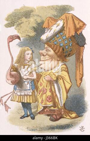 Illustration par Sir John Tenniel, aquarelle de Gertrude Thomson La Pépinière Alice (Alice au Pays des Merveilles), de Lewis Carroll, Londres, 1889 MacMilllan. Alice et la duchesse La Pépinière Alice était une version abrégée d'Alice au Pays des merveilles pour les enfants âgés entre 0 et 5 ans. Banque D'Images