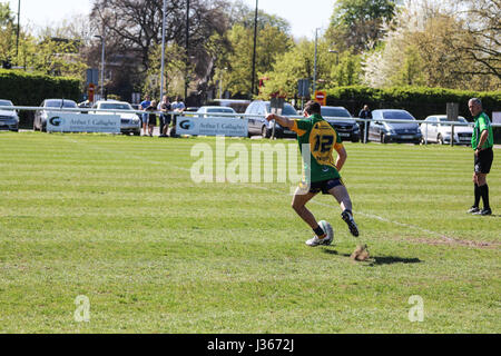 Match de rugby. Avril 2017. Henley Bulls vs.Richmond London Scottish Rugby Club, Twickenham, London, UK Banque D'Images