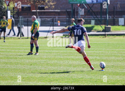 Match de rugby. Avril 2017. Henley Bulls vs.Richmond London Scottish Rugby Club, Twickenham, London, UK Banque D'Images