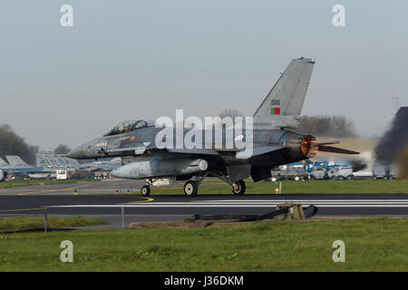 F-16A de l'Armée de l'Air portugaise pendant l'exercice du drapeau frison Banque D'Images