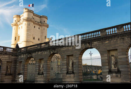 Le château de Vincennes a été au cœur de la monarchie française jusqu'en 1682 lorsque Louis XIV choisit de s'installer à Versailles.Le donjon a été utilisée comme une prison : Fo Banque D'Images