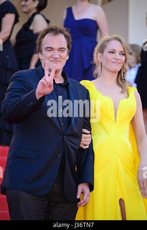 Célébration du 20ème anniversaire de 'Pulp fiction' : Quentin Tarantino, Uma Thurman 67e Festival de Cannes tapis rouge, ils "Maria' 23 Mai, 2014 Banque D'Images