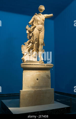 5ème cen. Statue de la C.-B. de Paionios Nike, déesse grecque de la victoire, dans le musée à l'ancienne Olympie, Péloponnèse, Grèce. Banque D'Images