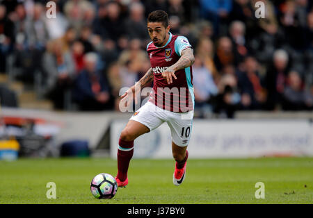 MANUEL LANZINI West Ham United FC Stade KC HULL ANGLETERRE 01 Avril 2017 Banque D'Images