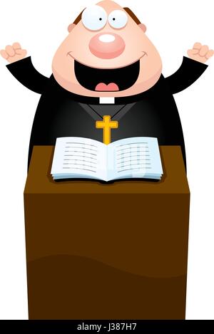 Illustration d'une caricature d'un prêtre donnant un sermon. Illustration de Vecteur