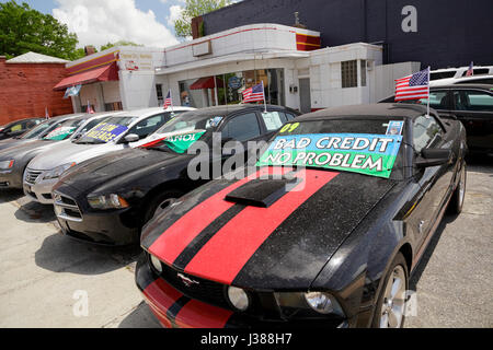 Voitures utilisées à vendre, North Carolina, USA Banque D'Images