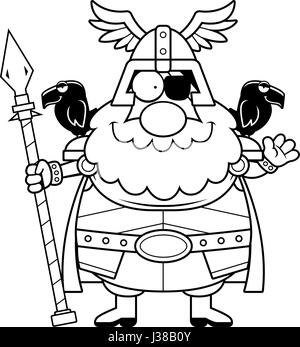 Un cartoon illustration d'Odin. Illustration de Vecteur