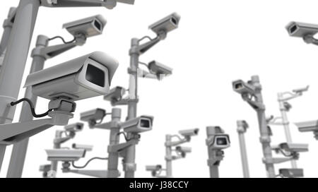 Caméra de sécurité et le chaos - le rendu 3D Banque D'Images