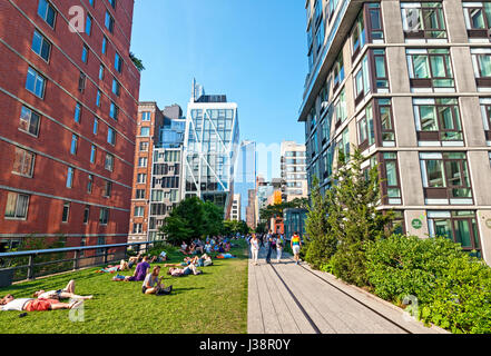 High Line New York City Manhattan Chelsea Banque D'Images