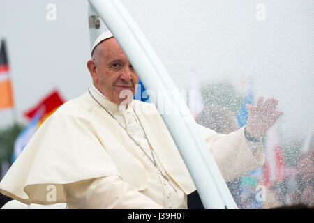 Journée mondiale de la jeunesse. Cracovie. En 2016. Le pape François. Banque D'Images