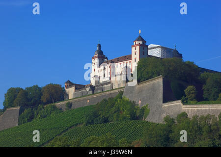 Deutschland, Unterfranken, Stadt Wuerzburg, die Festung Marienberg Banque D'Images