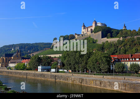 Deutschland, Unterfranken, Stadt Wuerzburg, die Festung Marienberg Banque D'Images