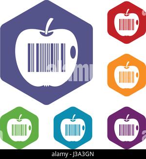 Code pour représenter l'identification des produits icons set Illustration de Vecteur