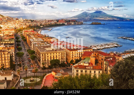 Le golfe de Naples, Italie Banque D'Images