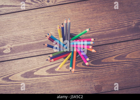 Bouquet de crayons de couleur Banque D'Images
