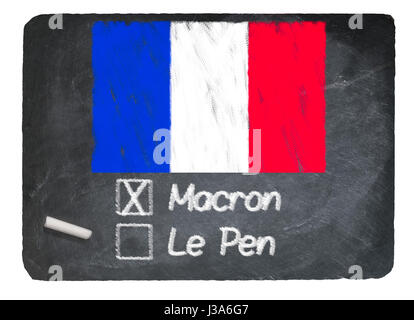 L'élection française concept en utilisant la craie sur tableau noir ardoise Banque D'Images