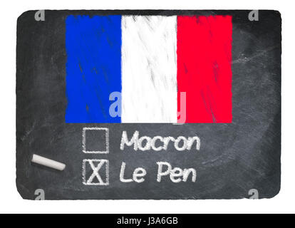 L'élection française concept en utilisant la craie sur tableau noir ardoise Banque D'Images