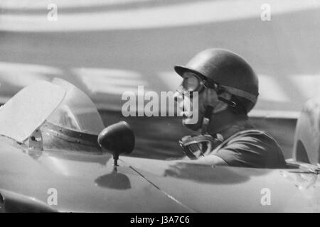 Juan Manuel Fangio dans une Maserati sur le Nürburgring, 1960 Banque D'Images