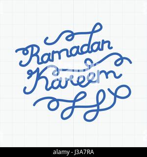 Félicitations manuscrites sur le Ramadan Illustration de Vecteur