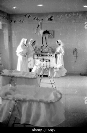 L'obstétrique d'un hôpital du quartier de Madrid, 1963 Banque D'Images