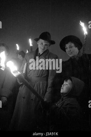 Rallye de fidélité pour le Prince Rupprecht en face de Schloss Nymphenburg, 1953 Banque D'Images