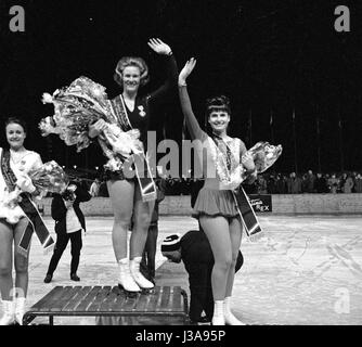 Des Championnats du monde de patinage artistique à Cortina d'Ampezzo, 1963 Banque D'Images