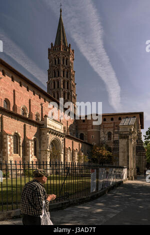 Basilique de San Saturnino, Saint Sernin, église romane dans la ville de Toulouse, France, Europe. Banque D'Images