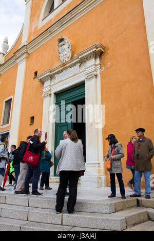 Ajaccio cathédrale date de 1593 et a été la scène de baptême du Napoléon Bonaparte en 1771. C'est un patrimoine national de la France, Ajaccio, Corse Banque D'Images