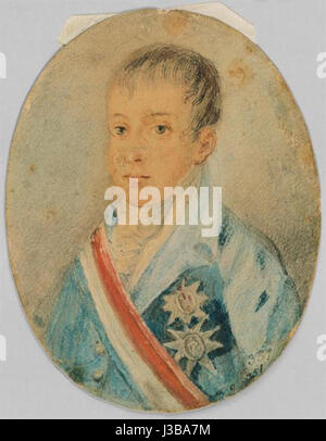 Dom Pedro I (1798â€“1834) fut le premier empereur du Brésil. Né au Portugal, il a joué un rôle clé dans l'indépendance du Brésil, en la déclarant en 1822. Cette image le représente probablement durant ses premières années, vers 1809, avant son règne en tant qu'empereur. Banque D'Images