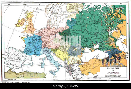 Carte ethnique europe 1923 Banque D'Images