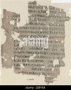 2 Papyrus Egerton Egerton Évangile recto 1 fragment Banque D'Images