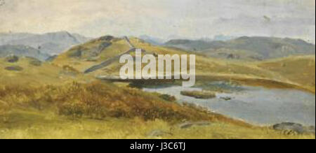 Le tableau 'paysage' de Sir Edwin Landseer, créé en 1844, met en valeur l'approche détaillée de l'artiste de la nature et de la peinture de paysage, capturant la beauté du monde naturel. Banque D'Images