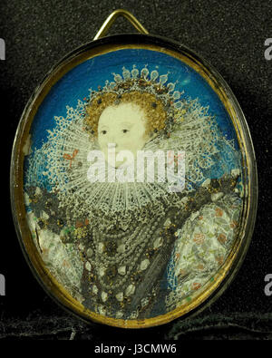 Ce portrait emblématique de la reine Elizabeth I, peint au XVIe siècle, capture la majesté et l'autorité de l'un des monarques les plus influents d'Angleterre. La peinture reflète son rôle dans la formation de l'histoire et de la politique anglaise. Banque D'Images