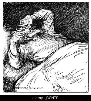 Une illustration d'Edmund J. Sullivan pour la première version de 'The Rubaiyat of Omar Khayyam', représentant le quatrain 002, reflétant l'interprétation artistique du début du XXe siècle. Banque D'Images