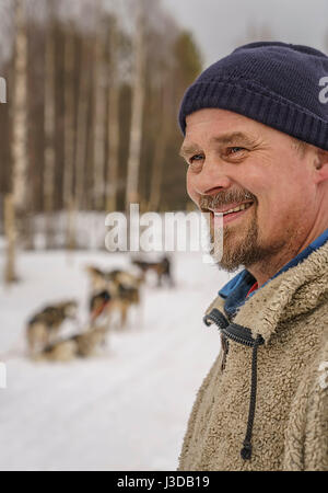 Portrait d'homme, Laponie, Finlande Banque D'Images