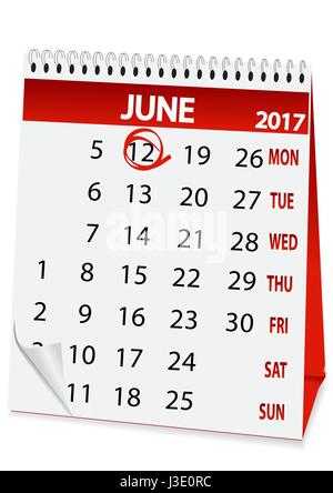 Icône de la forme d'un calendrier pour le 12 juin, jour de la Russie Illustration de Vecteur