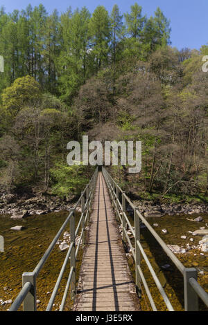 Passerelle au-dessus de la rivière South Tyne, Royaume-Uni, Northumberland Lambley Banque D'Images