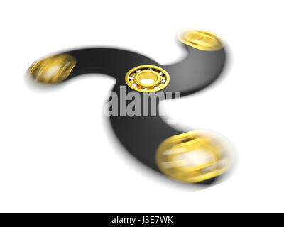 3d illustration de spinner main witj motion blur effet. isolé sur blanc. Banque D'Images