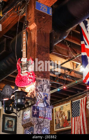 Intérieur de Morgan Freeman's Ground Zero Blues Club à Clarksdale, Mississippi Banque D'Images