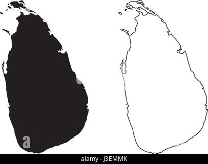 Sri Lanka map vector illustration gribouillage, croquis Sri Lanka Illustration de Vecteur