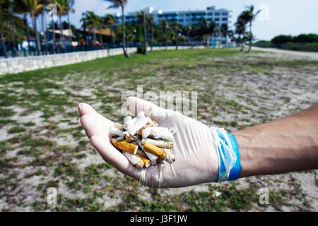Miami Beach Florida,ECOMB,Environmental Coalition of,Miami Beach,Big Sweep,nettoyage de la plage,étudiants élèves bénévoles bénévoles bénévolat travail Banque D'Images