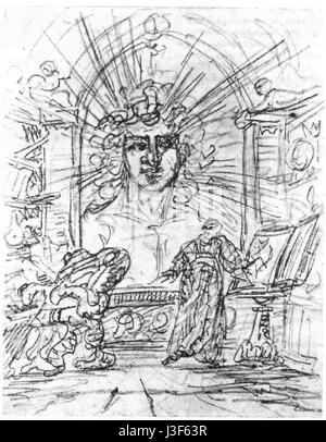 Faust und Erdgeist, Illustration von Goethe Banque D'Images