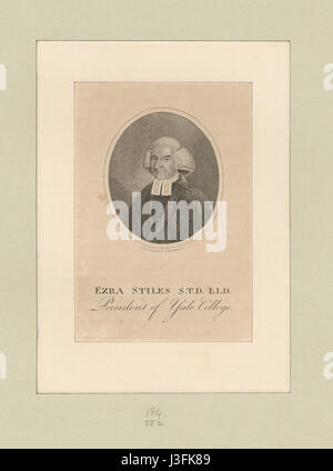 Ezra Stiles S.T.D., L.L.D. Président de l'Université Yale (NYPL b13049824 421255) Banque D'Images