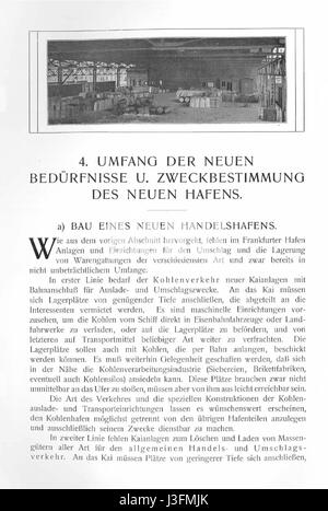 FFM Osthafen fait référence au port de Francfort Osthafen en Allemagne, une zone industrielle et commerciale vitale. La date de 1907 peut faire référence à un développement historique ou à des événements liés au port au cours de cette année-là. Banque D'Images